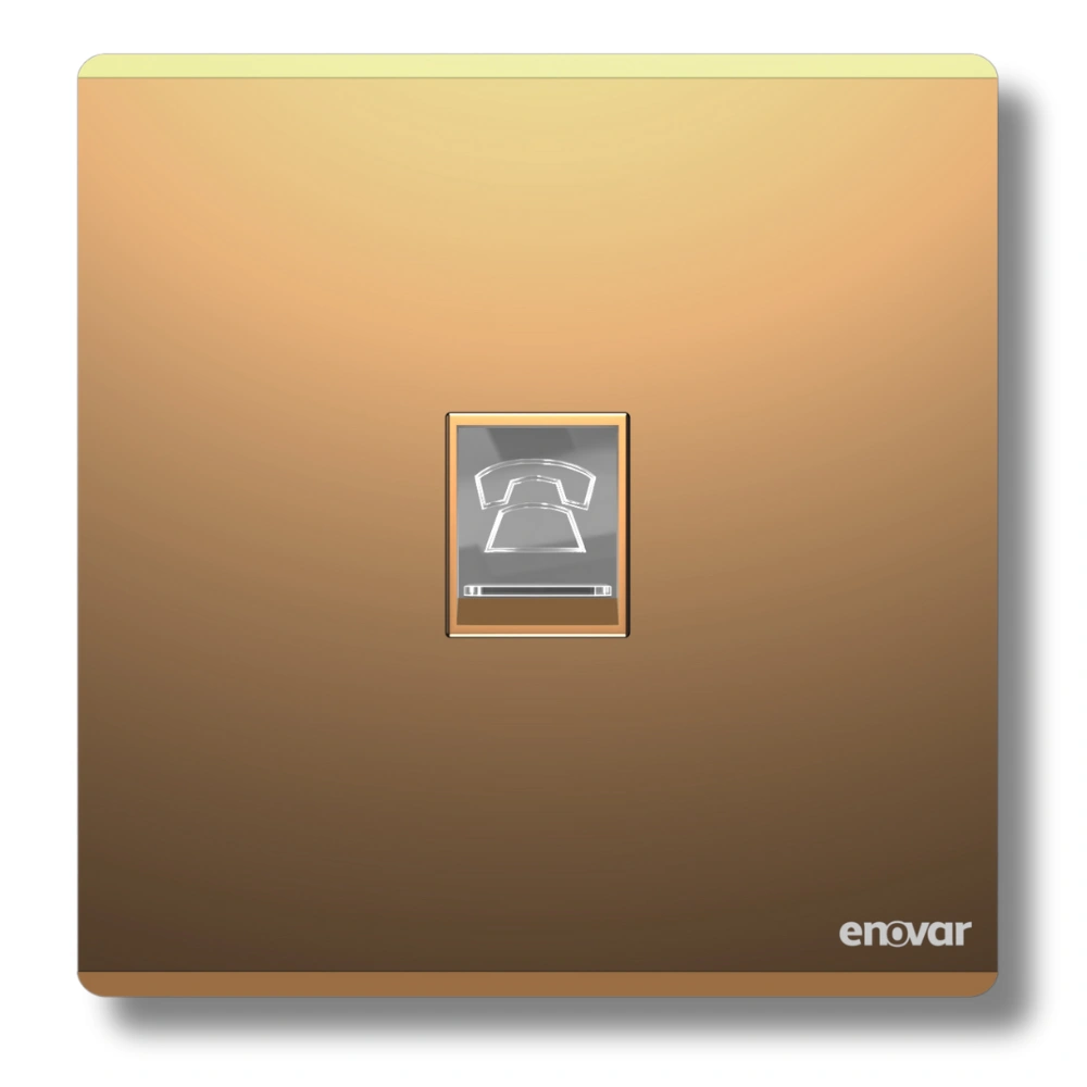 Aurora (15) ENOVAR (Aurora) Telephone Socket, white, wall-mounted, RJ11 connector visible.