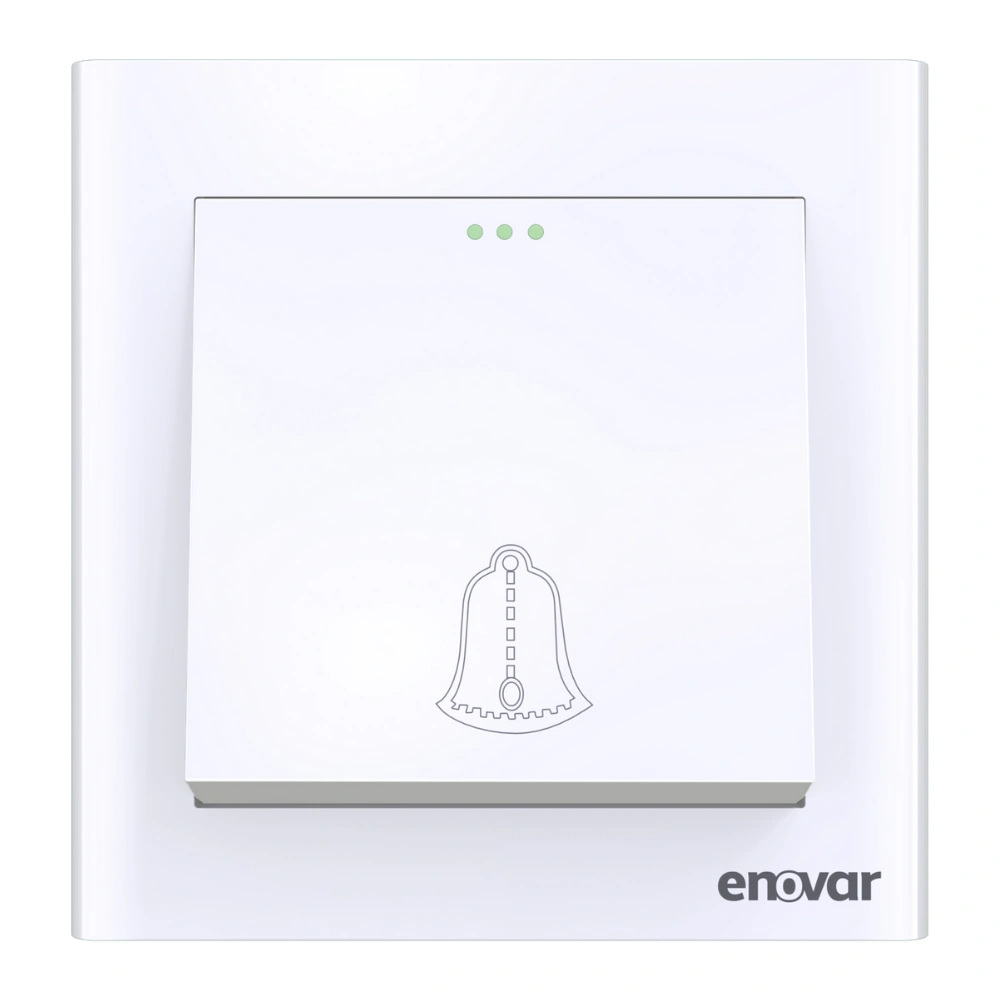 Orchid (10) ENOVAR (Orchid) Bell Push, elegant white finish, modern home entrance.