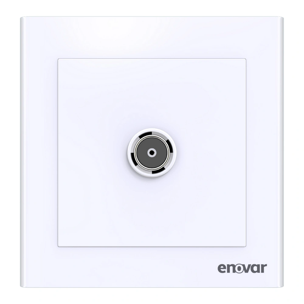 Orchid (7) ENOVAR (Orchid) TV Socket on a white wall, ready for installation.