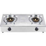 ENOVAR CRYSTAL SS DOUBLE BURNER (NG) gas stove with blue flames