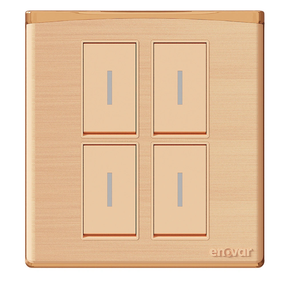 ENOVAR 4GS1G Lumigold 4 Gang 1 Way Switch with sleek white finish